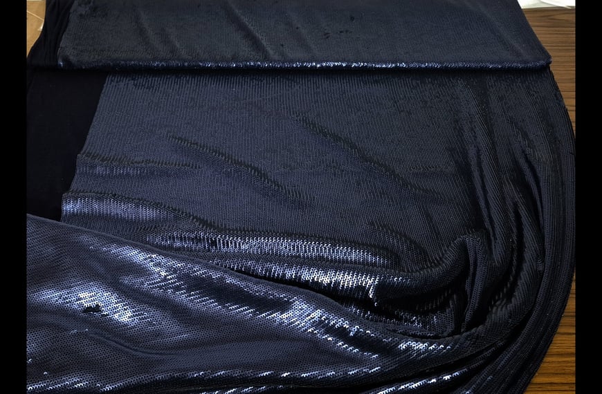 Jersey with Sequin Round Small Polyester Elast Single-Colored - 140cm